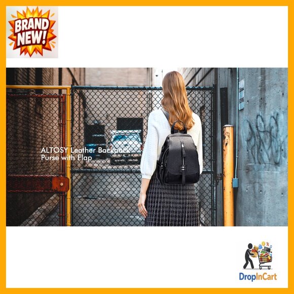 Genuine Leather Convertible Backpack Shoulder Bag Buckle Flap Daypack main image 4